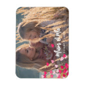 カスタム書写真モダンの点在ピンクハート マグネット (縦)