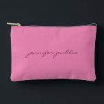カスタム書名文字テンプレート無地のピンク アクセサリーポーチ<br><div class="desc">カスタムテンプレート書名または文字のアップロード画像プリントアクセサリー/バッグと財布/化粧品&化粧品バッグ/ピンク色のアクセサリー無地のパウチ。</div>