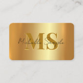 カスタム書名QRコードスクリプトラグジュアリー金ゴールド 名刺 (正面)