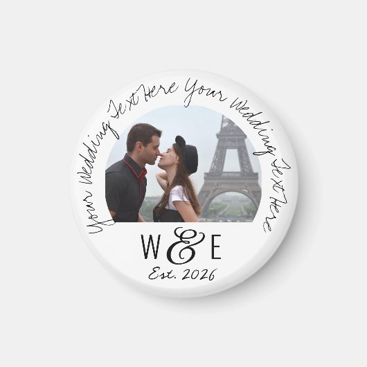 カスタム書文字冷蔵庫用マグネット結婚式の引き出物 マグネット (正面)