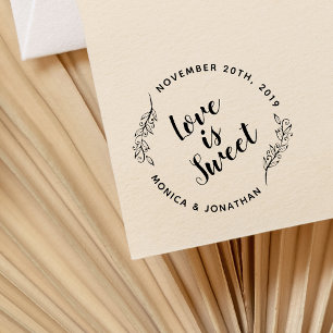 カスタム書道の愛は甘い植物学結婚の ラバースタンプ