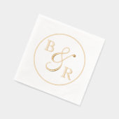 カスタム書道エレガントカップル名イニシャル 箔ナプキン (左)