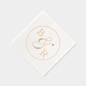 カスタム書道エレガントカップル名イニシャル 箔ナプキン (右)