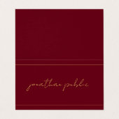 カスタム書道エレガント赤と金ゴールド折り 名刺 (外部フラット)