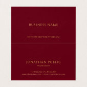 カスタム書道エレガント赤と金ゴールド折り 名刺 (内部フラット)