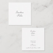 カスタム書道スクリプエレガントトシンプルテンプレート スクエア名刺 (正面/裏面)