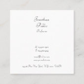 カスタム書道スクリプエレガントトシンプルテンプレート スクエア名刺 (裏面)