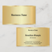 カスタム書道スクリプフェイクト金ゴールドGlamテンプレート 名刺 (正面/裏面)