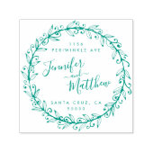 カスタム書道リース結婚差出人住所 セルフインキングスタンプ (デザイン)