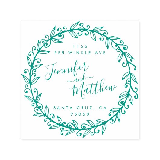 カスタム書道リース結婚差出人住所 セルフインキングスタンプ (デザイン)