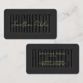 カスタム書道金ゴールド文字スクリプトLuxe Architect 名刺 (正面/裏面)