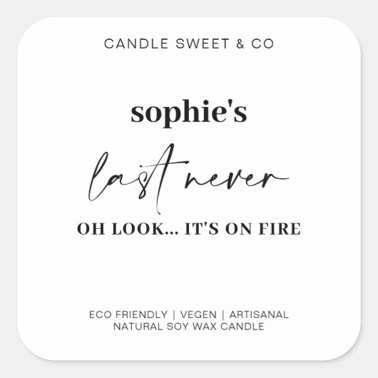 カスタム最後の神経キャンドロおもしろいック スクエアシール (正面)