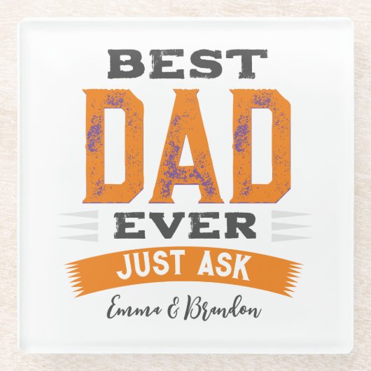 カスタム最高ののパパパパファーテッ頼プ ガラスコースター (正面)