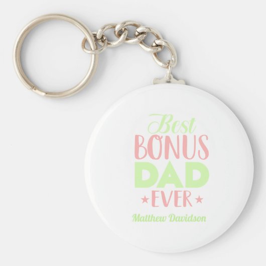 カスタム最高のパパタイポグラフィ キーホルダー (正面)