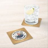 カスタム最高のパパ父の写真のパーソナライズ スクエアペーパーコースター (インサイチュ)