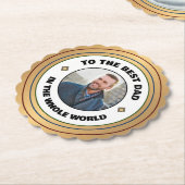 カスタム最高のパパ父の写真のパーソナライズ ペーパーコースター (アングル)