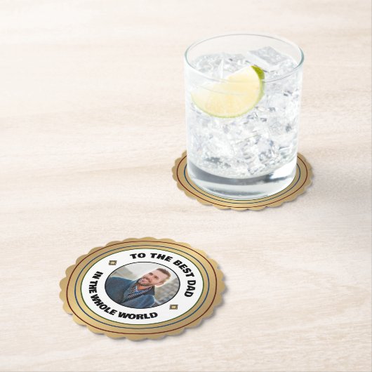 カスタム最高のパパ父の写真のパーソナライズ ペーパーコースター (インサイチュ)