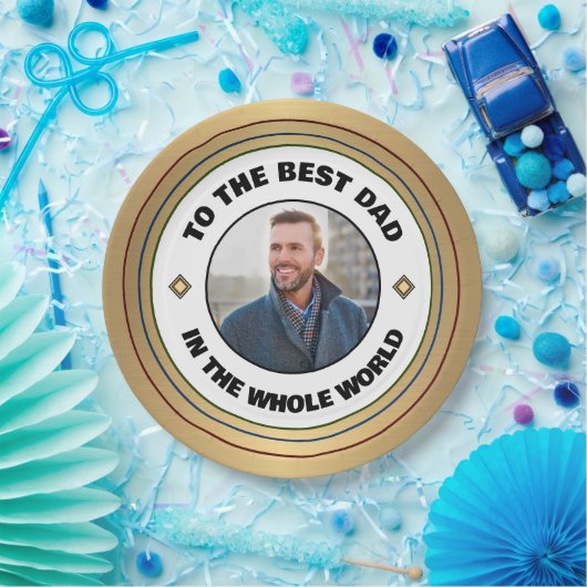 カスタム最高のパパ父の写真のパーソナライズ ペーパープレート (パーティー)