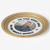 カスタム最高のパパ父の写真のパーソナライズ ペーパープレート (アングル)