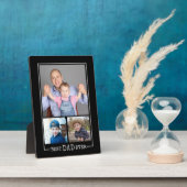 カスタム最高のパパEver 3 Photo Collage Black フォトプラーク (側面)