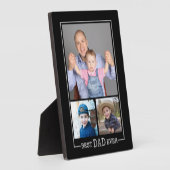 カスタム最高のパパEver 3 Photo Collage Black フォトプラーク (側面)