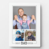 カスタム最高のパパEver 3 Photo Collage White フォトプラーク (正面)