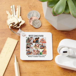 カスタム最高のパパEver Faters Day 9 Photo Collage キーホルダー