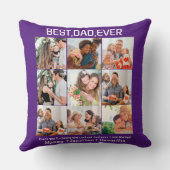 カスタム最高のパパEver Faters Day 9 Photo Collage クッション (裏面)