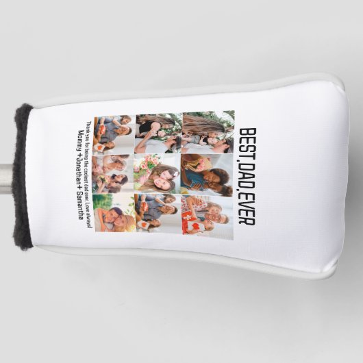 カスタム最高のパパEver Faters Day 9 Photo Collage ゴルフヘッドカバー (正面)