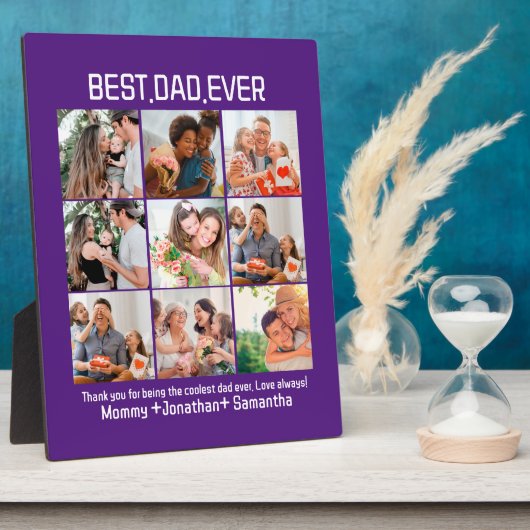 カスタム最高のパパEver Faters Day 9 Photo Collage フォトプラーク (側面)
