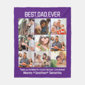 カスタム最高のパパEver Faters Day 9 Photo Collage フリースブランケット (正面)