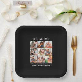 カスタム最高のパパEver Faters Day 9 Photo Collage ペーパープレート