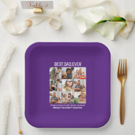 カスタム最高のパパEver Faters Day 9 Photo Collage ペーパープレート