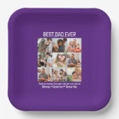 カスタム最高のパパEver Faters Day 9 Photo Collage ペーパープレート (正面)