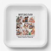 カスタム最高のパパEver Faters Day 9 Photo Collage ペーパープレート (正面)