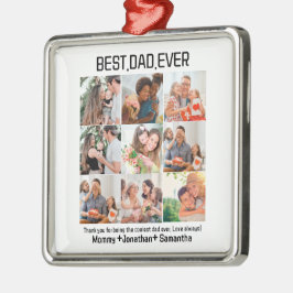 カスタム最高のパパEver Faters Day 9 Photo Collage メタルオーナメント