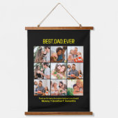 カスタム最高のパパEver Faters Day 9 Photo Collage 吊り下げ型タペストリー (正面)