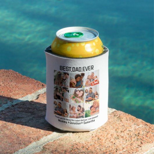 カスタム最高のパパEver Faters Day 9 Photo Collage 缶クーラー (インサイチュ プール)