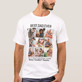 カスタム最高のパパEver Faters Day 9 Photo Collage Tシャツ