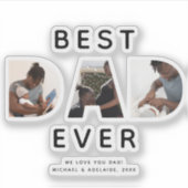 カスタム最高のパパEver Faters Day Photo Collage シール (正面)