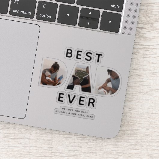 カスタム最高のパパEver Faters Day Photo Collage シール (詳細)
