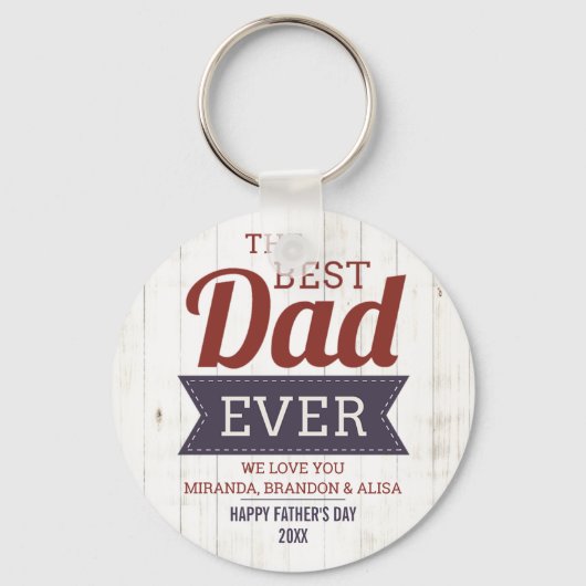 カスタム最高のパパEver Father's Day写真 キーホルダー (正面)