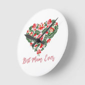 カスタム最高のパーソナライズされたMum Everスクリプト文字 ラウンド壁時計 (傾斜)