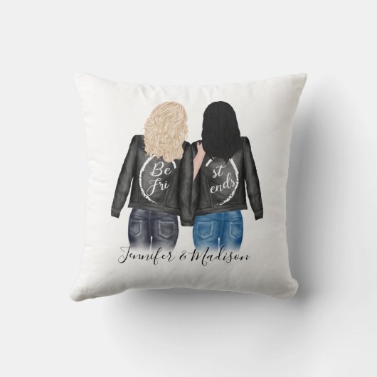 カスタム最高のフレンズヘアスタイルBFFベスティスフレンズ クッション (裏面)