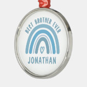 カスタム最高のブラザーエバーレインボーブラザーギフト メタルオーナメント (左)