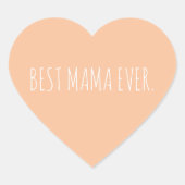 カスタム最高のミニマルマママエバ母の日 ハートシール (正面)