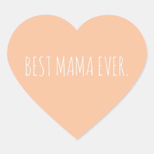 カスタム最高のミニマルマママエバ母の日 ハートシール (正面)