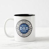 カスタム最高のモダンパパEVER父の日 ツートーンマグカップ (左)