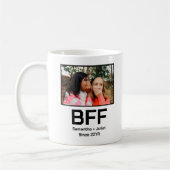 カスタム最高のモダン友の永遠bff写真 コーヒーマグカップ (左)