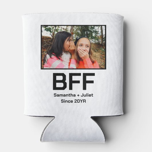 カスタム最高のモダン友の永遠bff写真 缶クーラー (裏面)